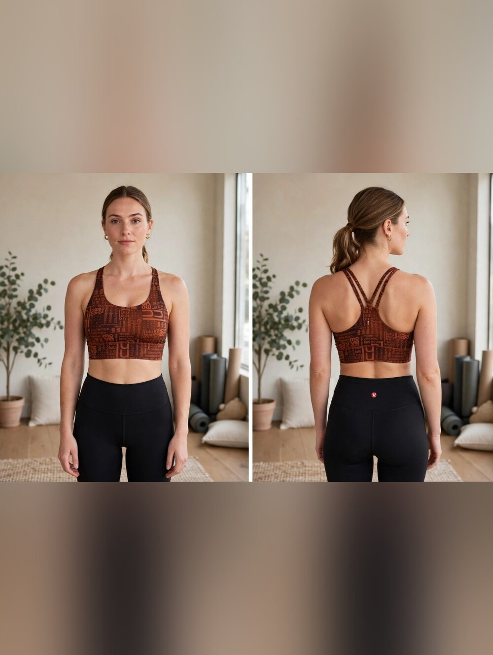 lululemon athletica Red-Orange Logo-Print Sports Bra - BNWT